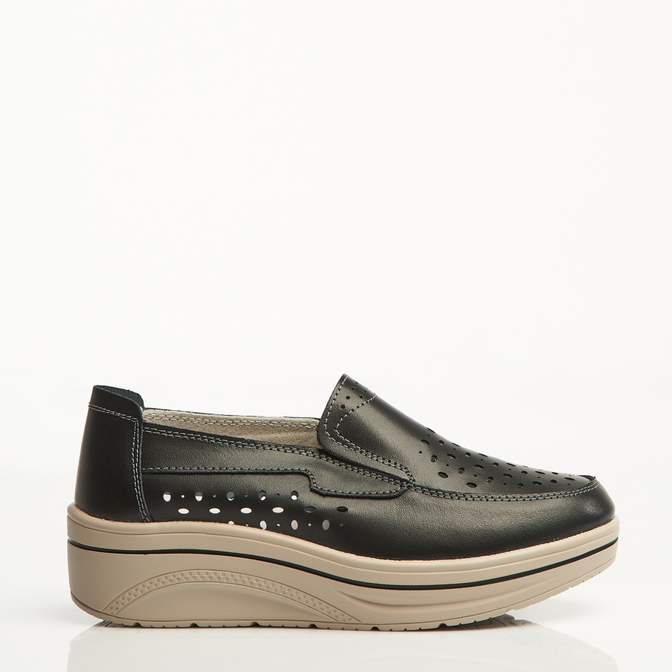 Poze Mocasini dama Piele Naturala Negri Nazari