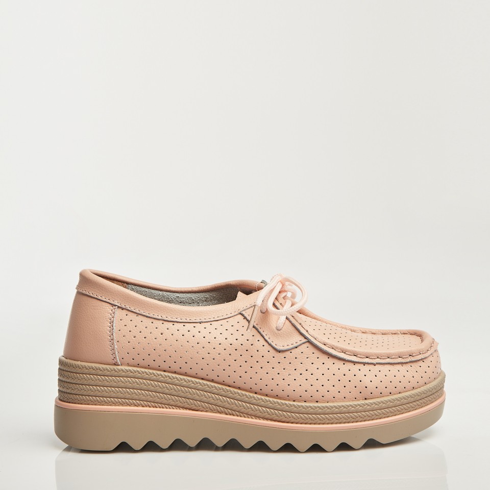 Poze Mocasini dama Piele Naturala Roz Maive