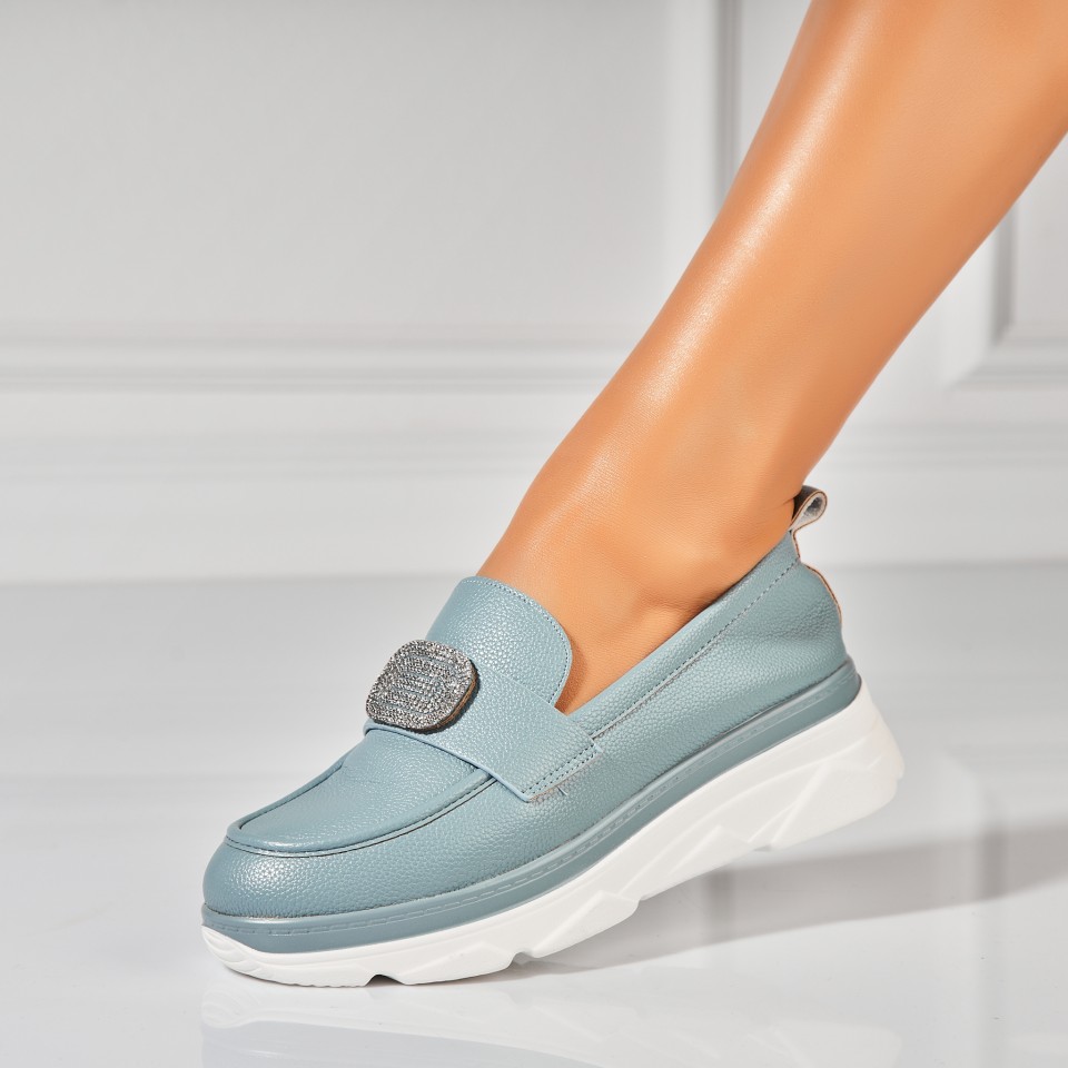 Poze Pantofi dama casual Albastri din Piele Ecologica Alayah