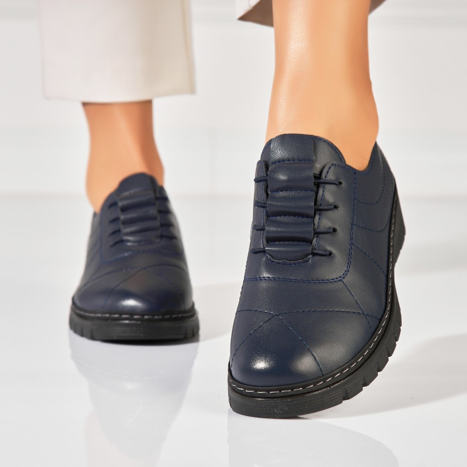 Poze Pantofi dama casual Albastri din Piele Ecologica Avaley