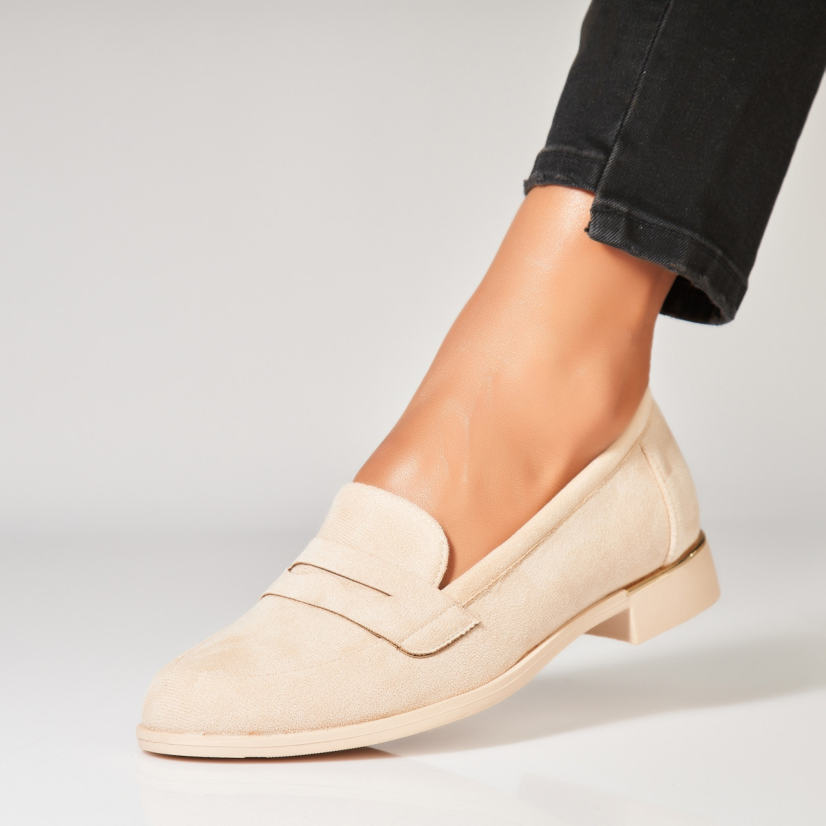 Poze Pantofi dama casual Bej din Piele Ecologica Intoarsa Deklynn