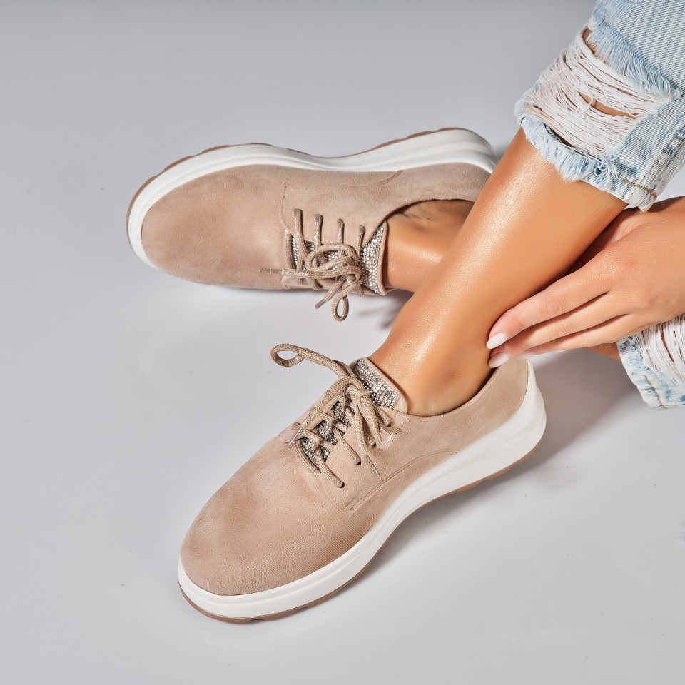 Poze Pantofi dama casual Bej din Piele Ecologica Intoarsa Elisa2