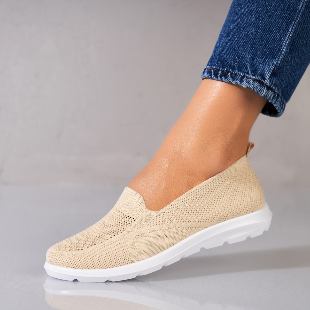 Poze Pantofi dama casual Bej din Textil Xiara