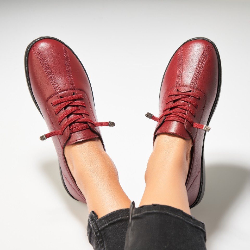 Poze Pantofi dama casual Bordo din Piele Ecologica Emmere
