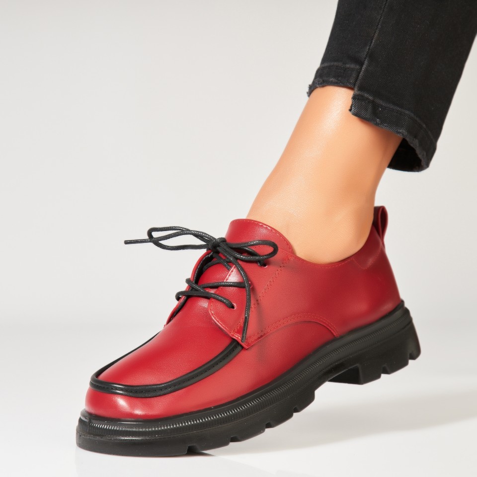 Poze Pantofi dama casual Bordo din Piele Ecologica Hoora