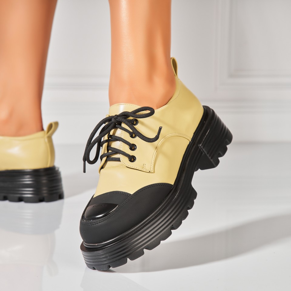 Poze Pantofi dama casual Galbeni din Piele Ecologica Heidi