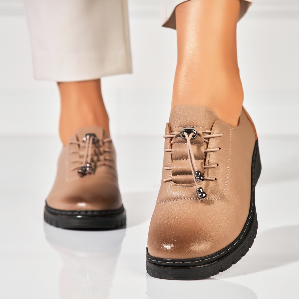 Poze Pantofi dama casual Kaki din Piele Ecologica Ettel