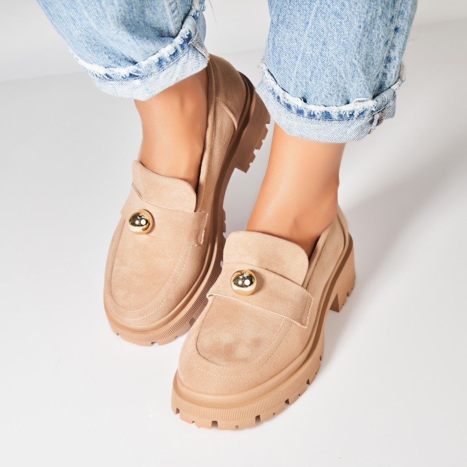 Poze Pantofi dama casual Kaki din Piele Ecologica Intoarsa Dalaa