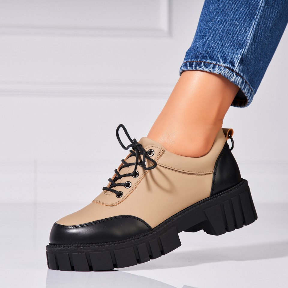 Poze Pantofi dama casual Kaki din Piele Ecologica Lavina