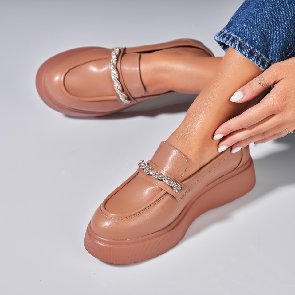 Poze Pantofi dama casual Kaki din Piele Ecologica Rena