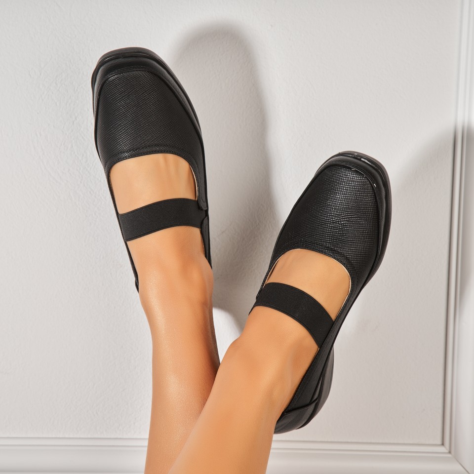 Poze Pantofi dama casual Negri din Piele Ecologica Amia