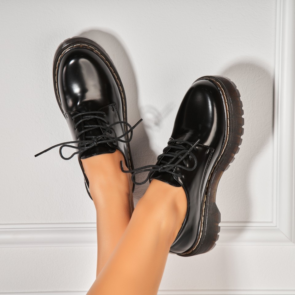 Poze Pantofi dama casual Negri din Piele Ecologica Bradyn