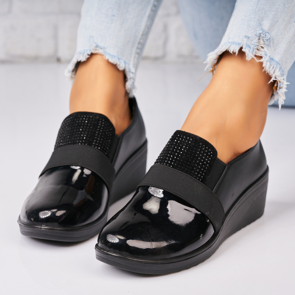 Poze Pantofi dama casual Negri din Piele Ecologica Daizy