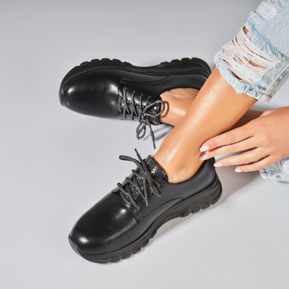 Poze Pantofi dama casual Negri din Piele Ecologica Elisa