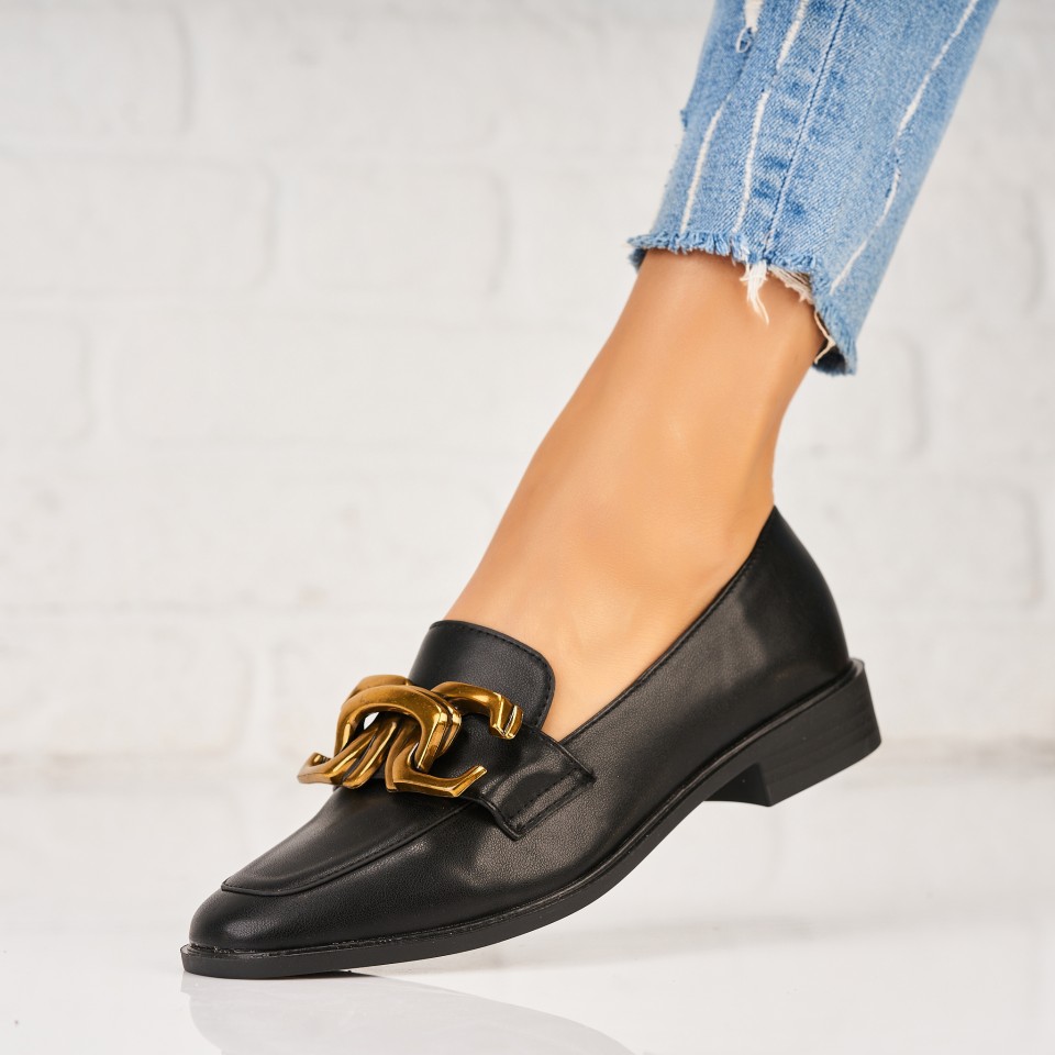 Poze Pantofi dama casual Negri din Piele Ecologica Esteff