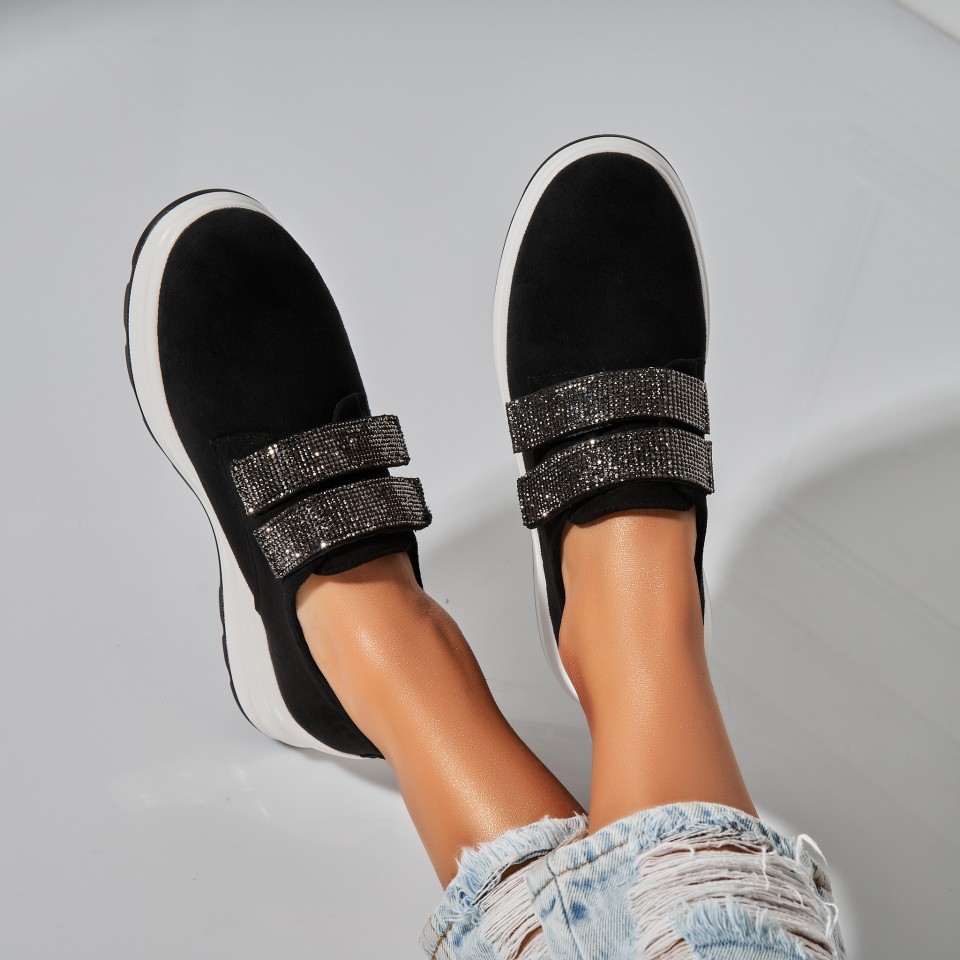 Poze Pantofi dama casual Negri din Piele Ecologica Intoarsa Alaia2