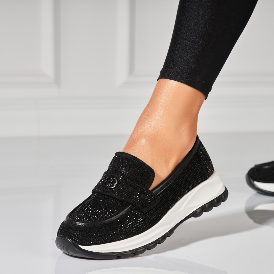 Poze Pantofi dama casual Negri din Piele Ecologica Intoarsa Laira2