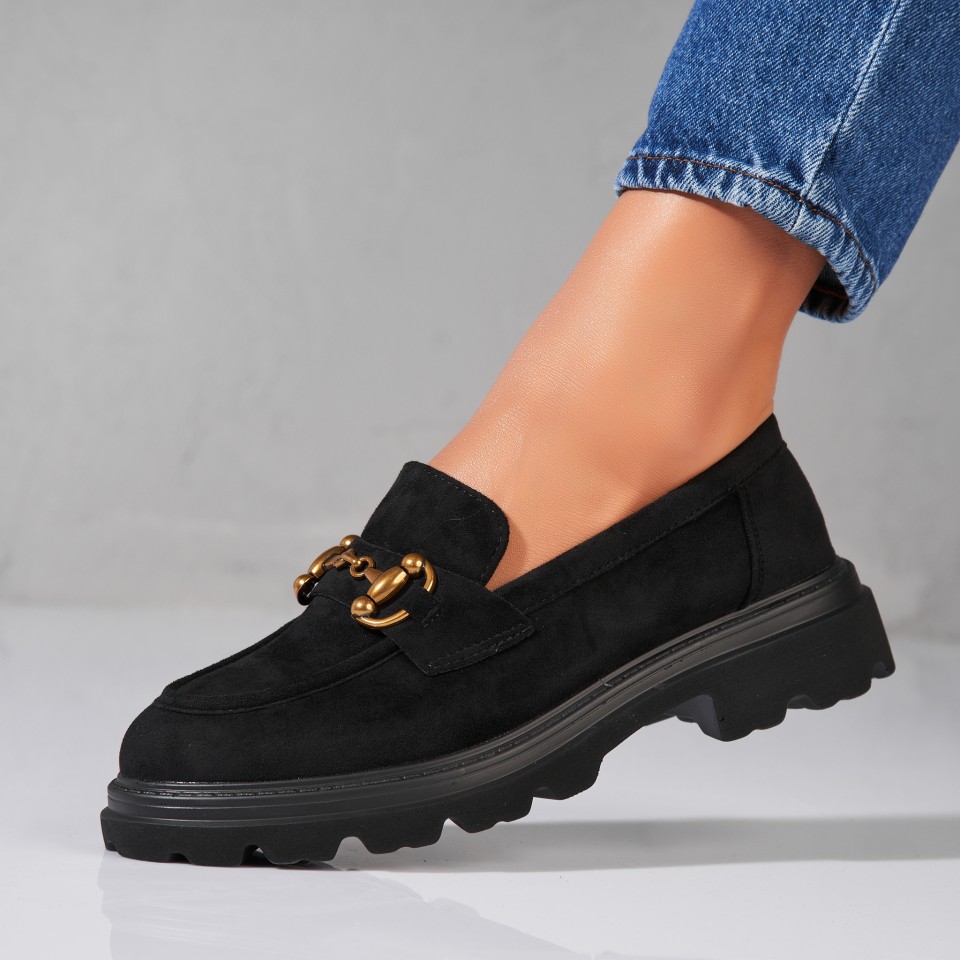 Poze Pantofi dama casual Negri din Piele Ecologica Intoarsa Maylin2