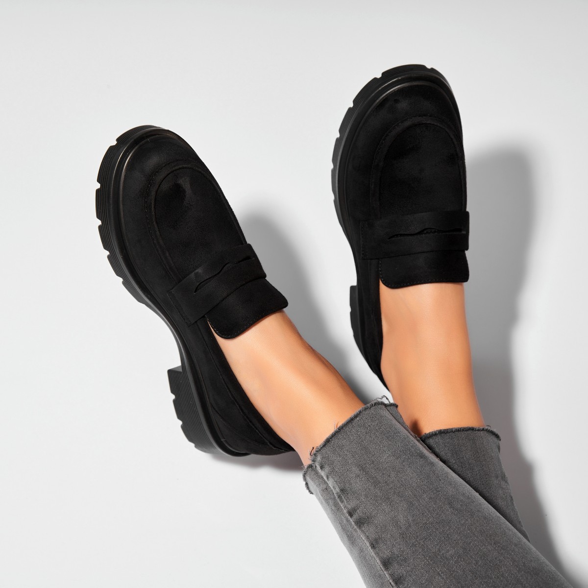 Poze Pantofi dama casual Negri din Piele Ecologica Intoarsa Seena2