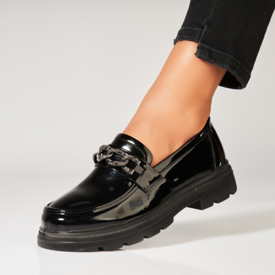 Poze Pantofi dama casual Negri din Piele Ecologica Lacuita Katelina2