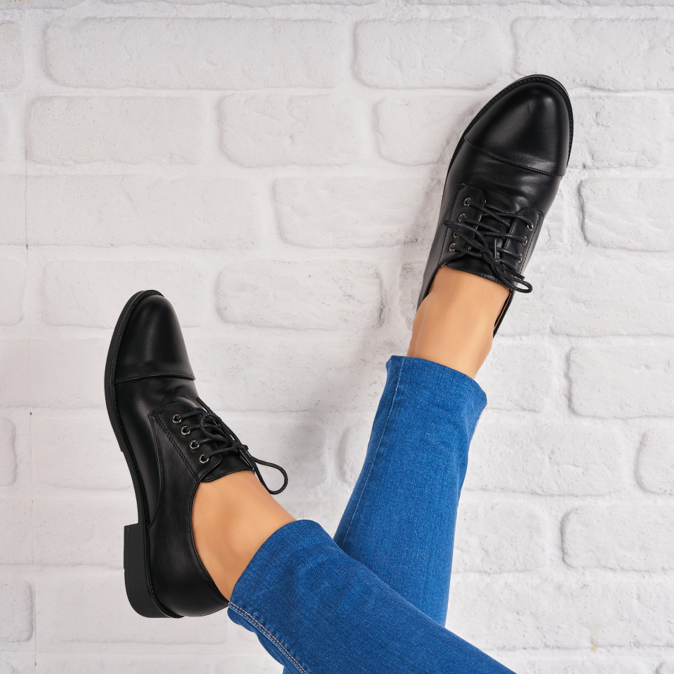 Poze Pantofi dama casual Negri din Piele Ecologica Perseth
