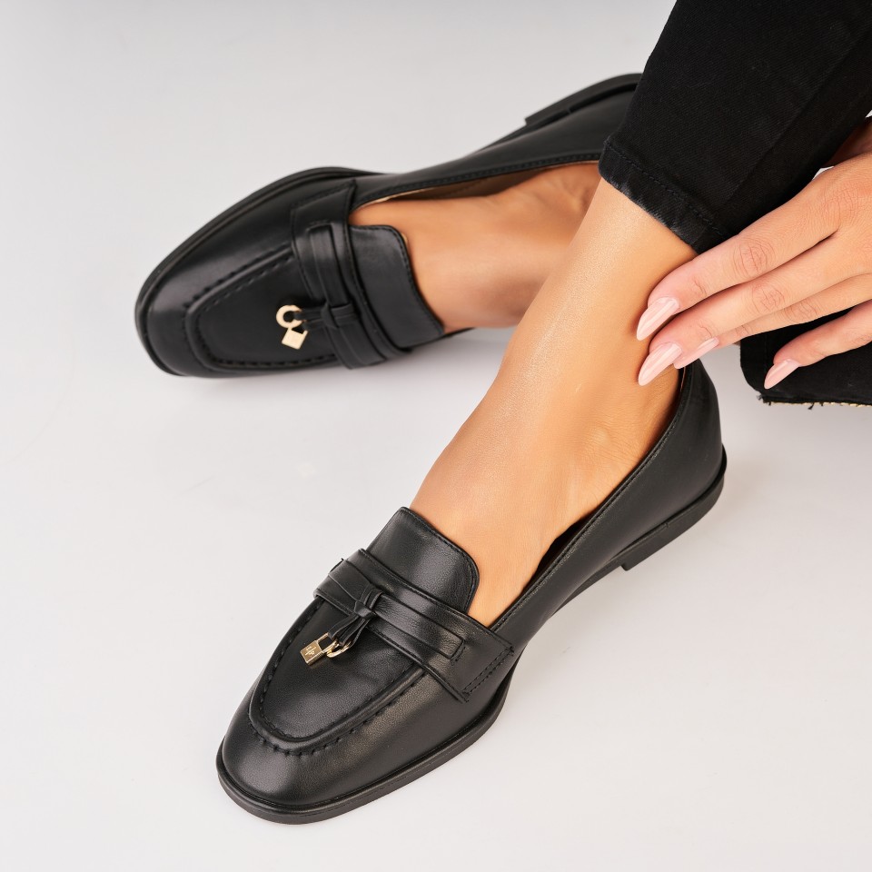 Poze Pantofi dama casual Negri din Piele Ecologica Sadaf