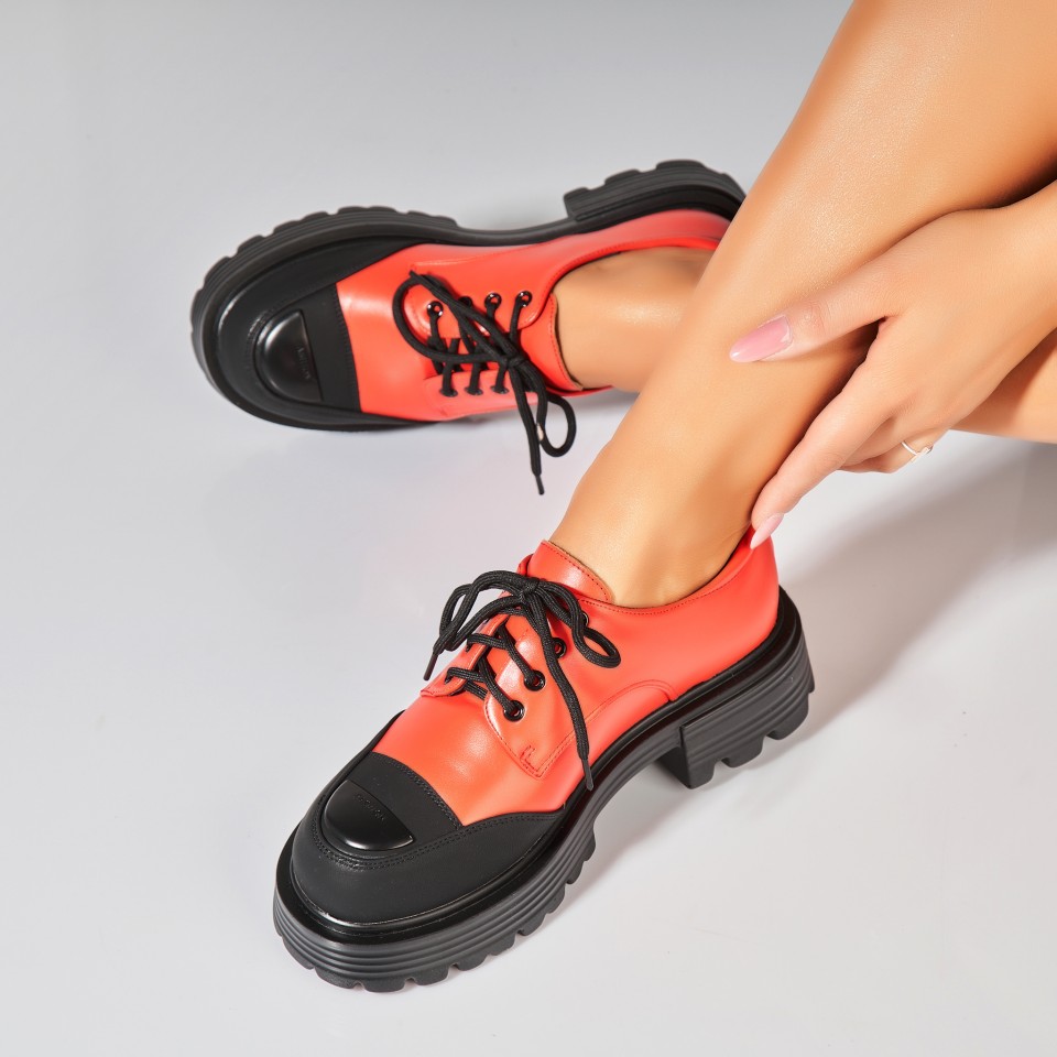 Poze Pantofi dama casual Portocalii din Piele Ecologica Heidi