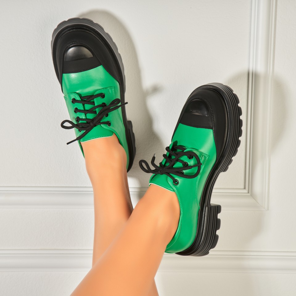 Poze Pantofi dama casual Verzi din Piele Ecologica Heidi