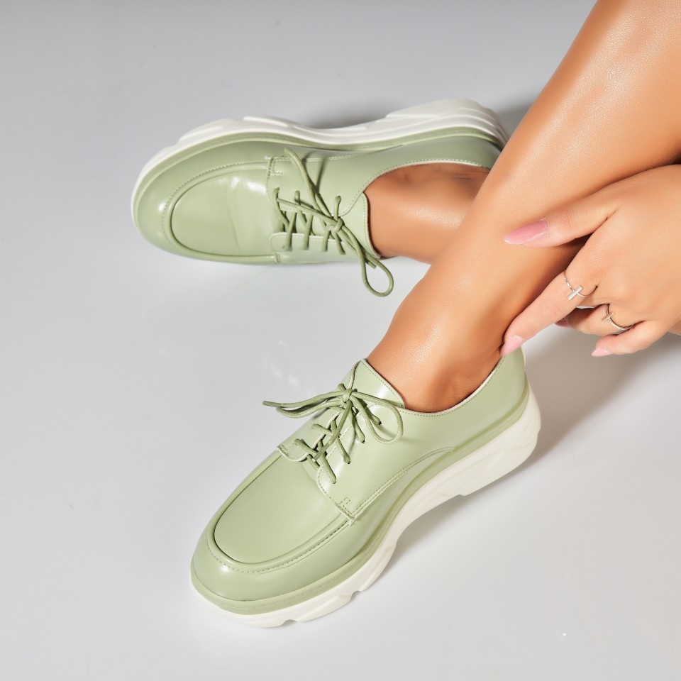 Poze Pantofi dama casual Verzi din Piele Ecologica Sione