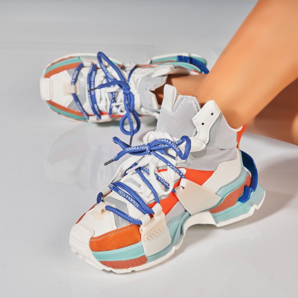 Poze Sneakersi dama Piele Ecologica Portocalii Orry