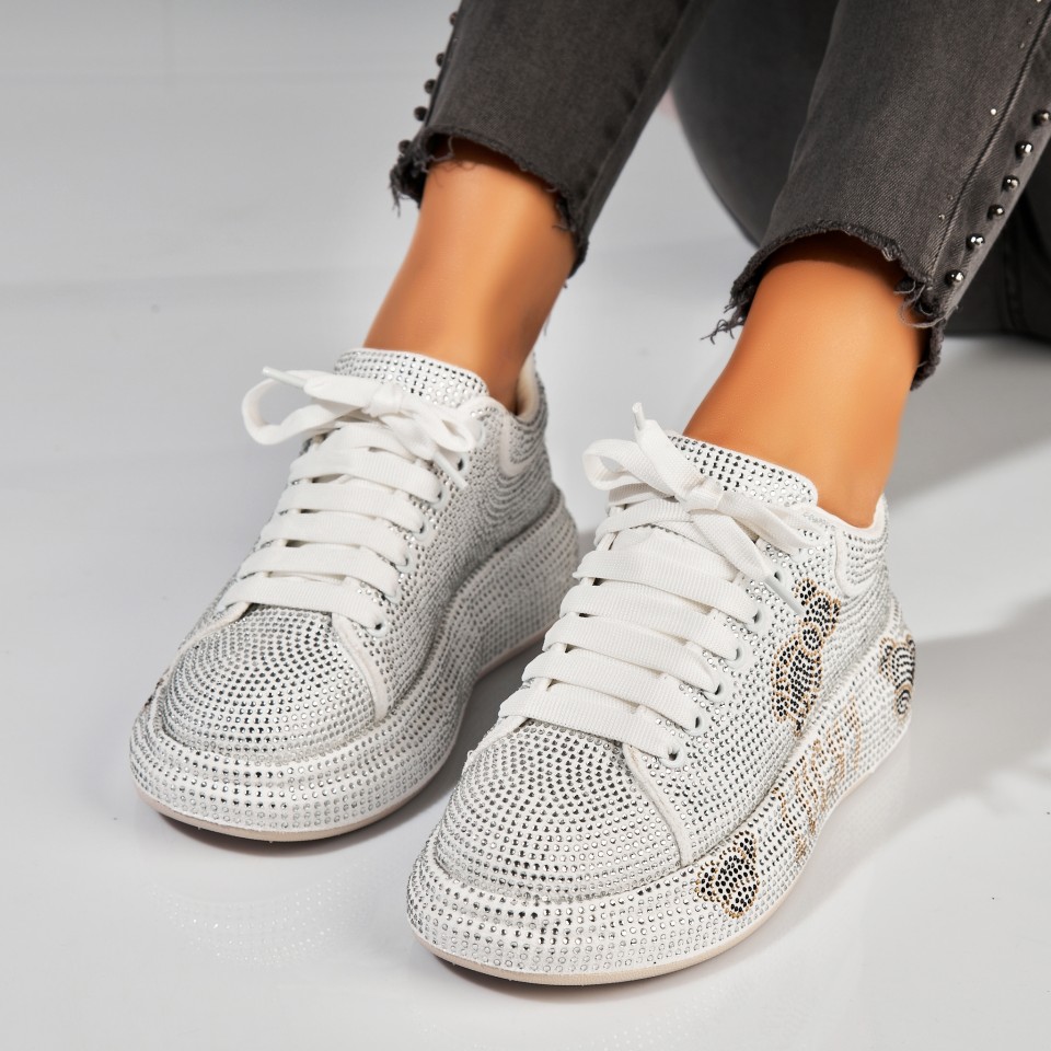 Poze Adidași damă Albi din Piele Ecologica Intoarsa Nikky