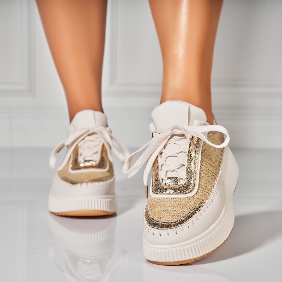 Poze Adidasi Dama Auriu din Textil Jakel