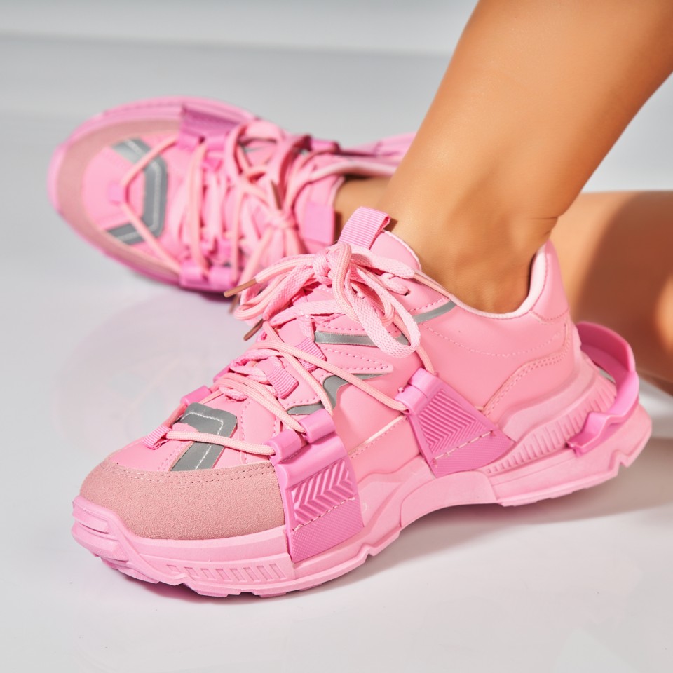 Poze Adidasi Dama Fucsia din Piele Ecologica Korie