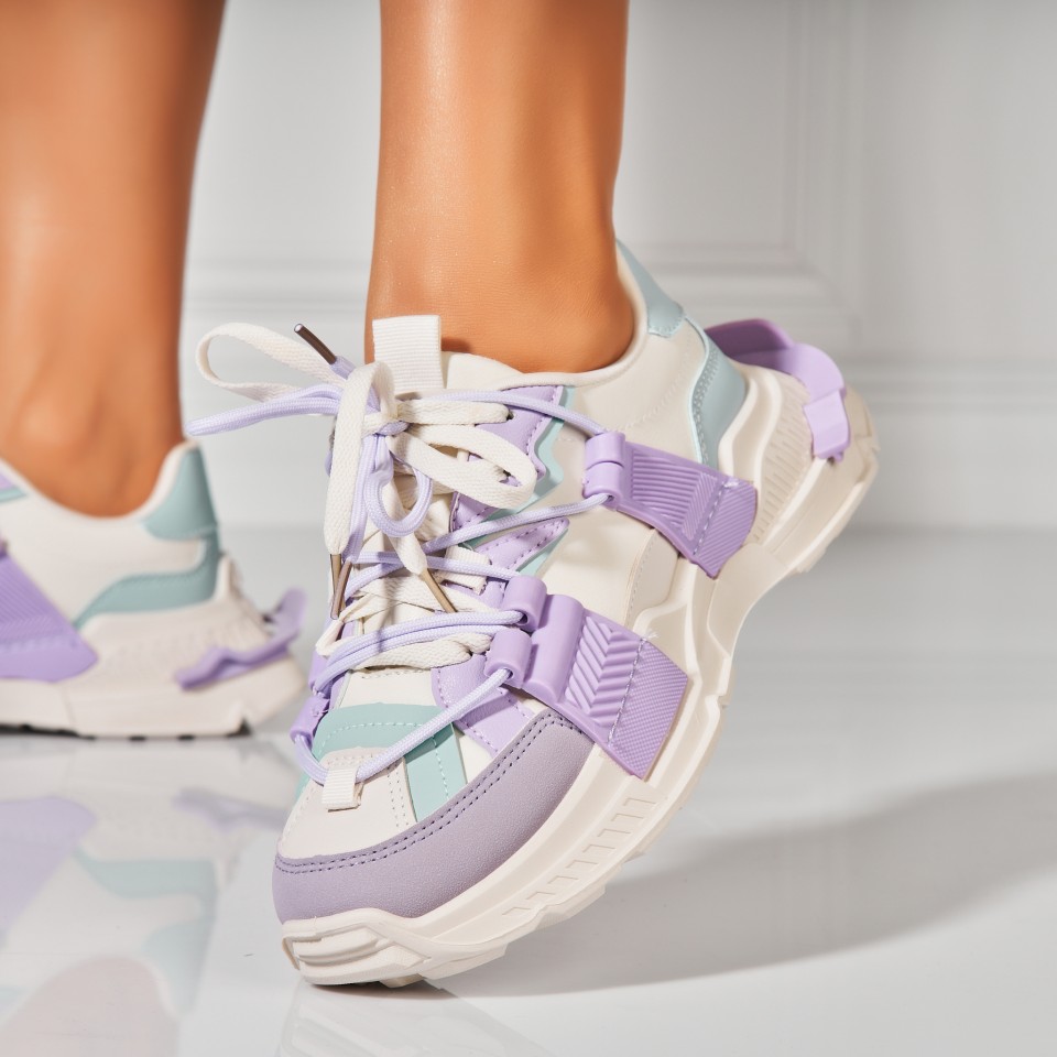 Poze Adidasi Dama Mov din Piele Ecologica Korie