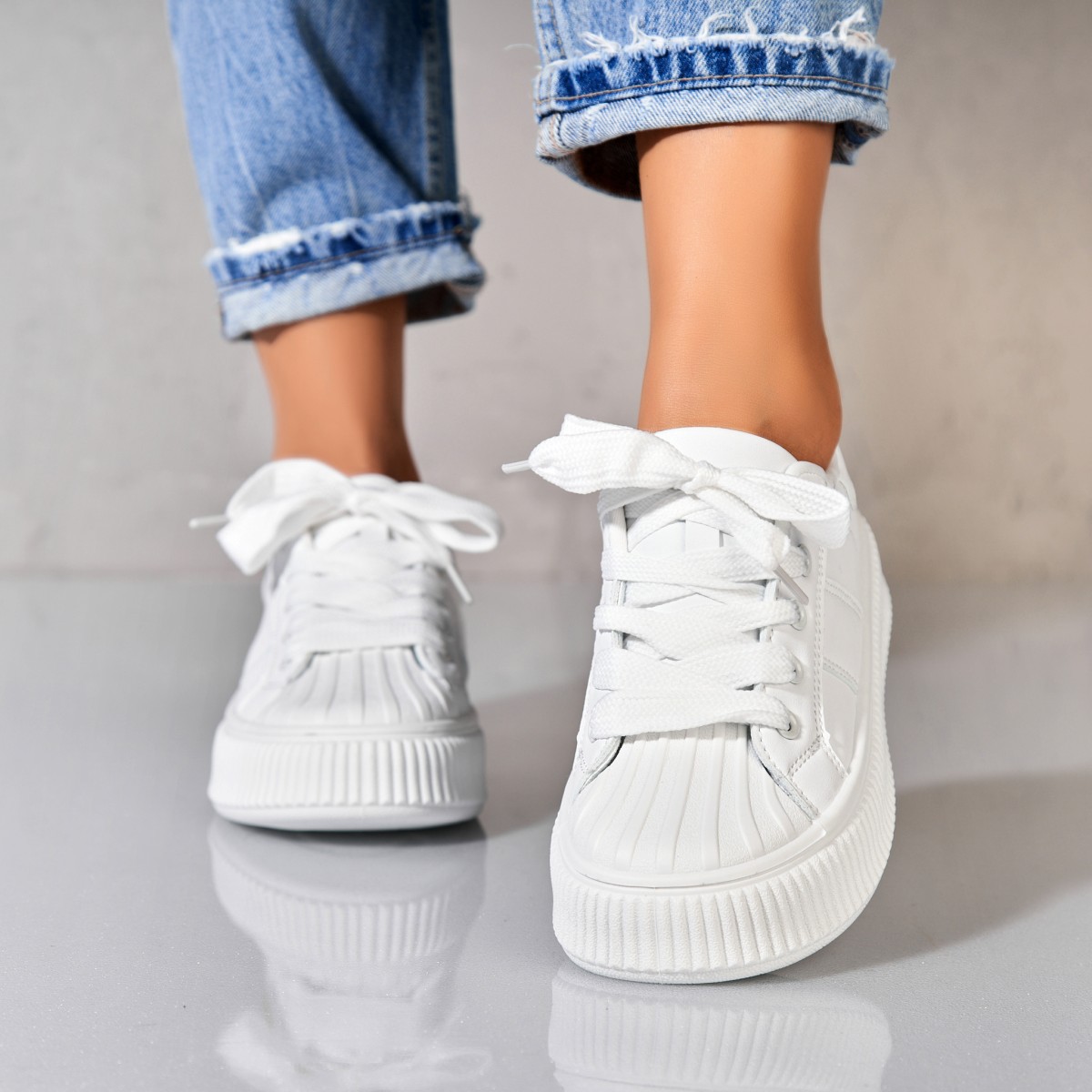 Poze Adidași damă Piele Ecologica Alb Lainy