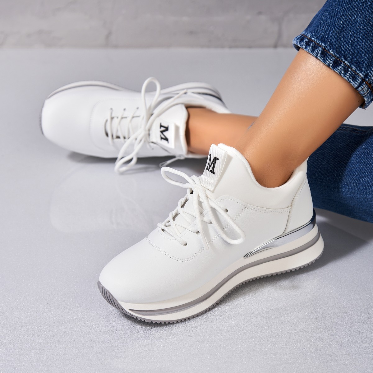 Poze Adidași damă Piele Ecologica Alb Rayne