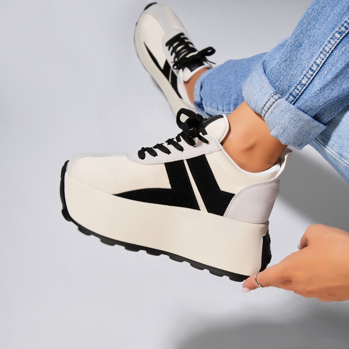 Poze Adidași damă Piele Ecologica Intoarsa Alb Eyas