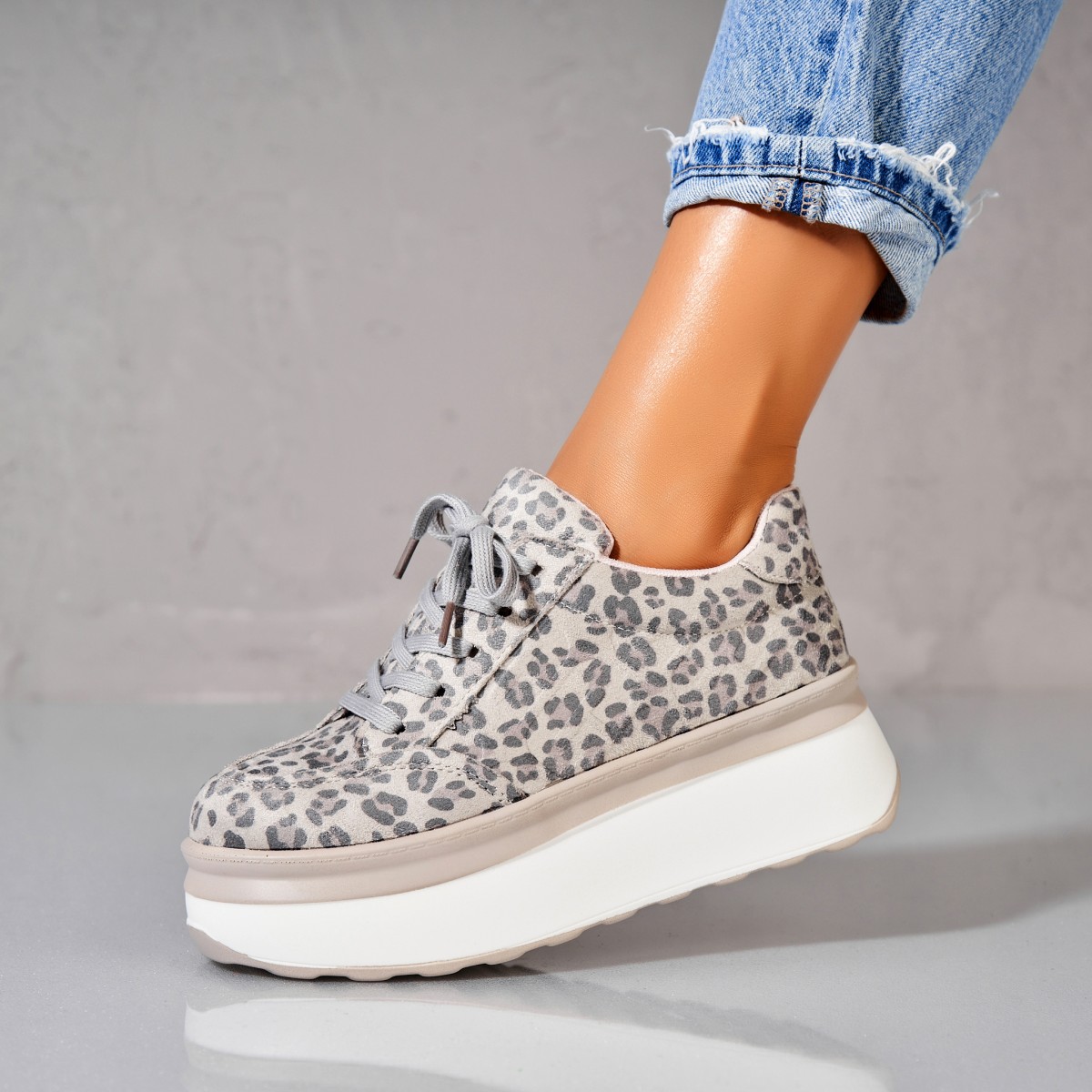 Poze Adidași damă Piele Ecologica Intoarsa Animal Print Jeslin