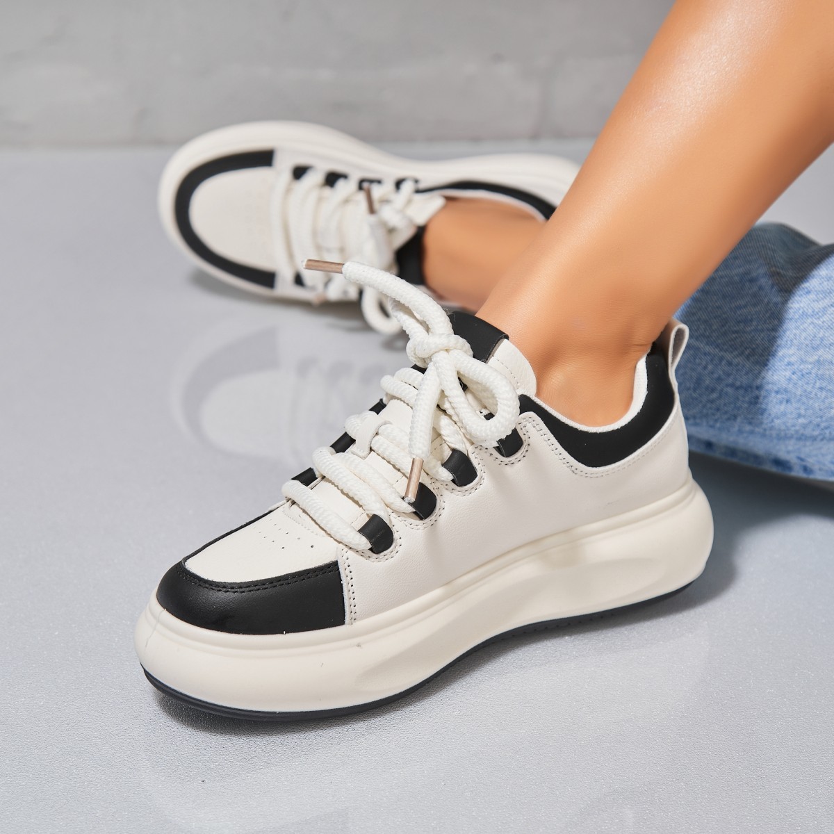 Poze Adidași damă Piele Ecologica Negru Ineza2