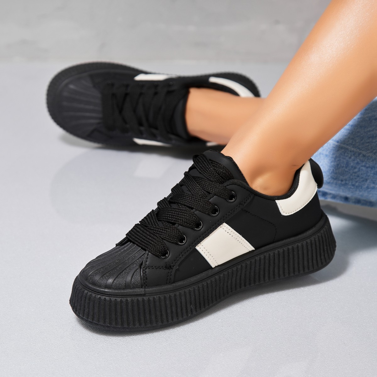 Poze Adidași damă Piele Ecologica Negru Lainy