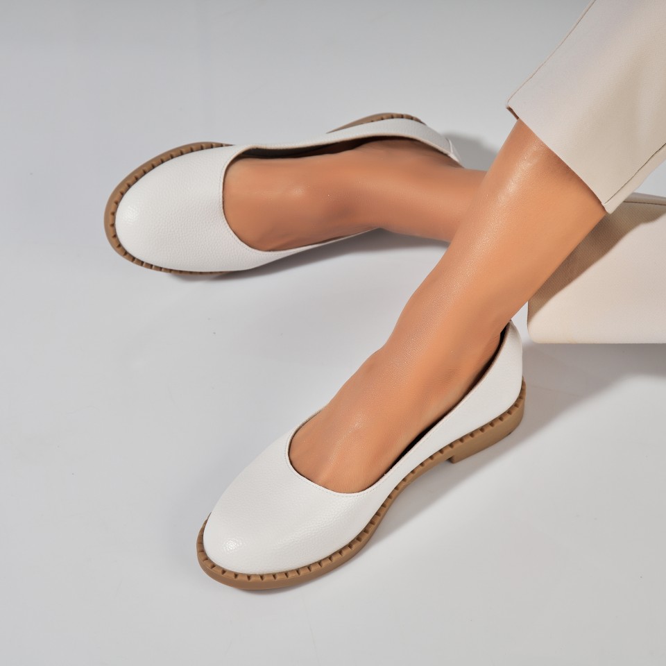Poze Balerini dama Piele Ecologica Alb Esmy