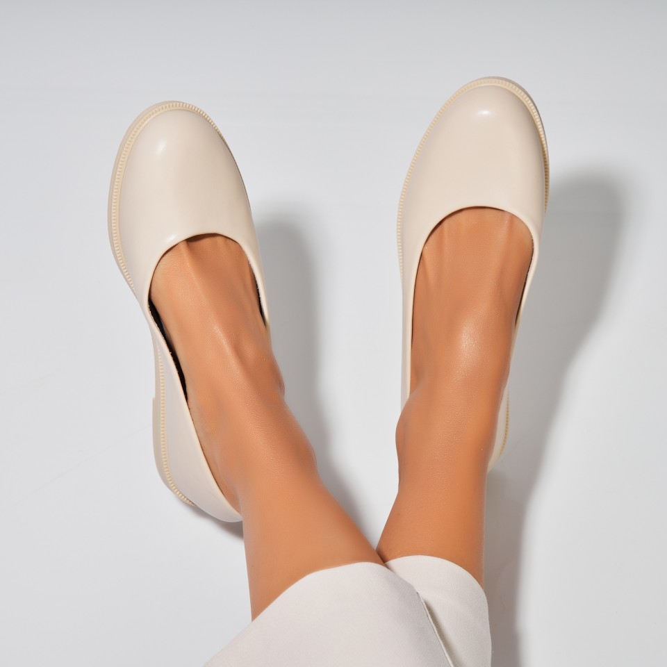 Poze Balerini dama Piele Ecologica Bej Jalecia