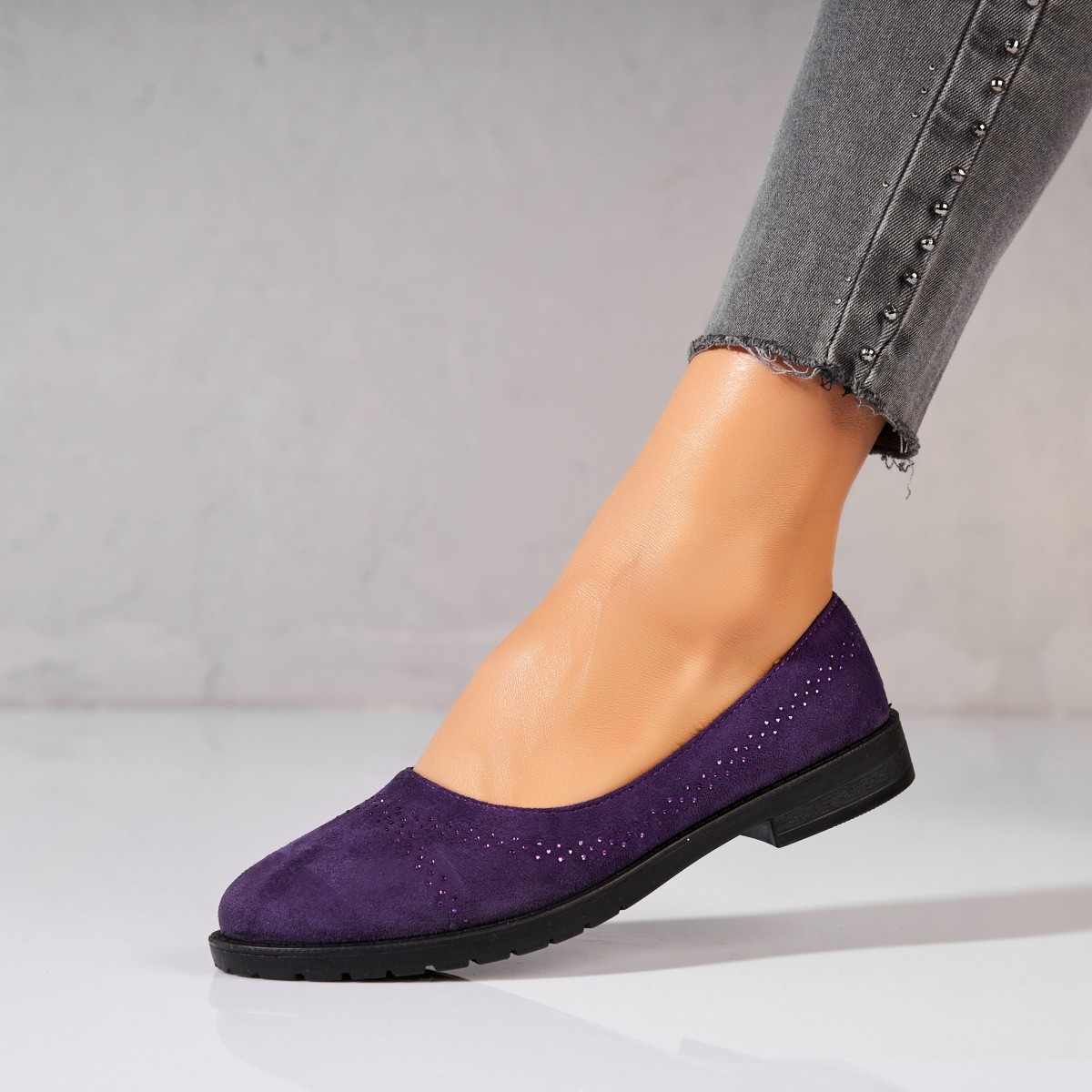 Poze Balerini dama Piele Ecologica Intoarsa Mov Mayda