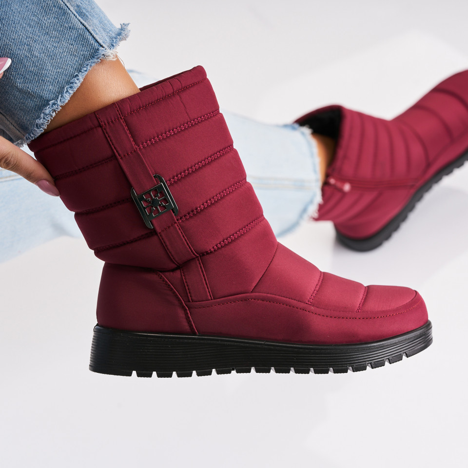 Poze Cizme Dama Imblanite Bordo din Fas Cameryn