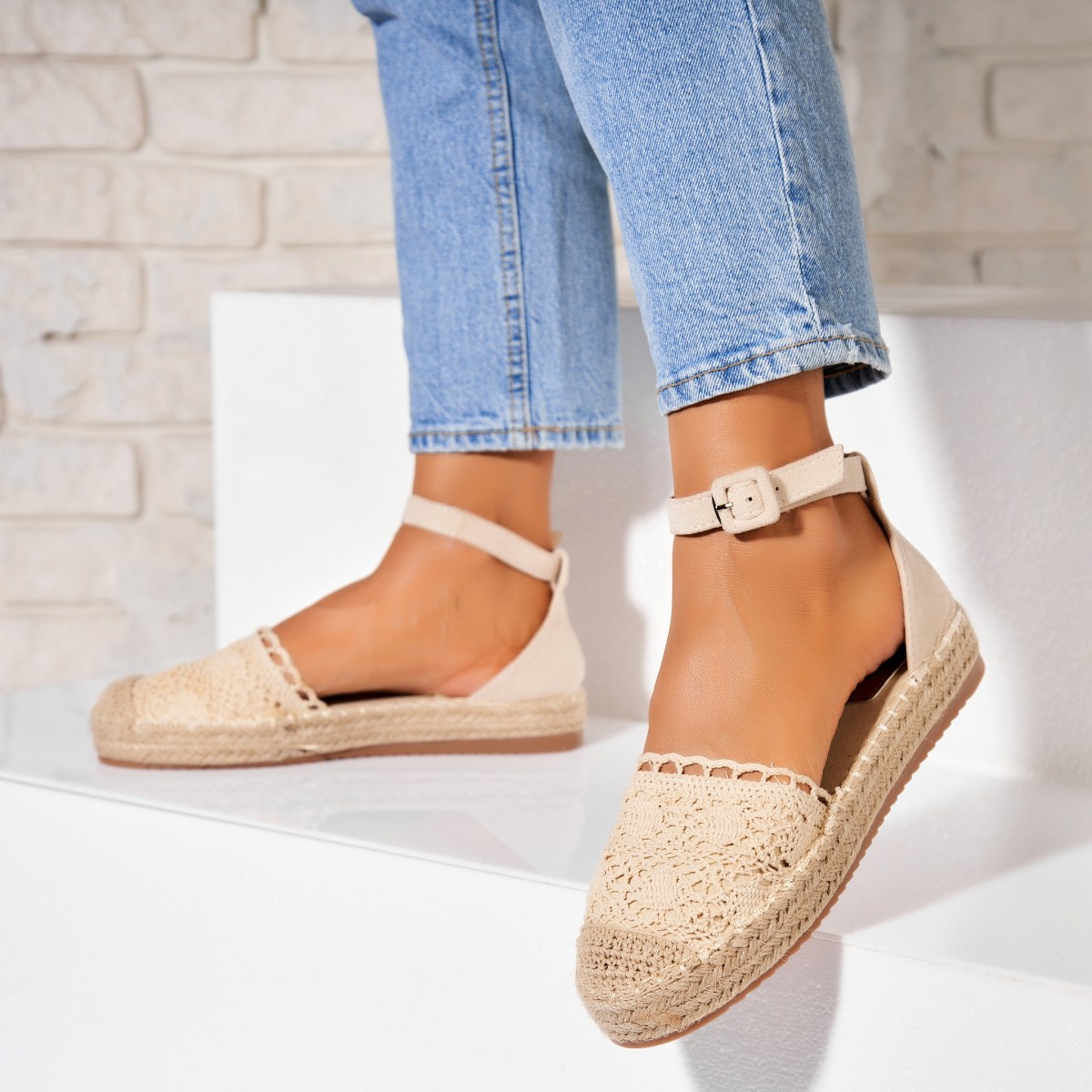 Poze Espadrile dama Bej din Textil Cataleya