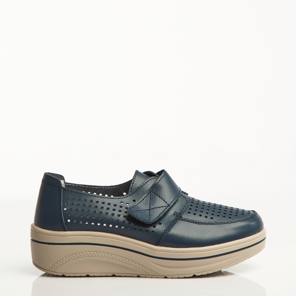 Poze Mocasini dama Piele Naturala Bleumarin Izana