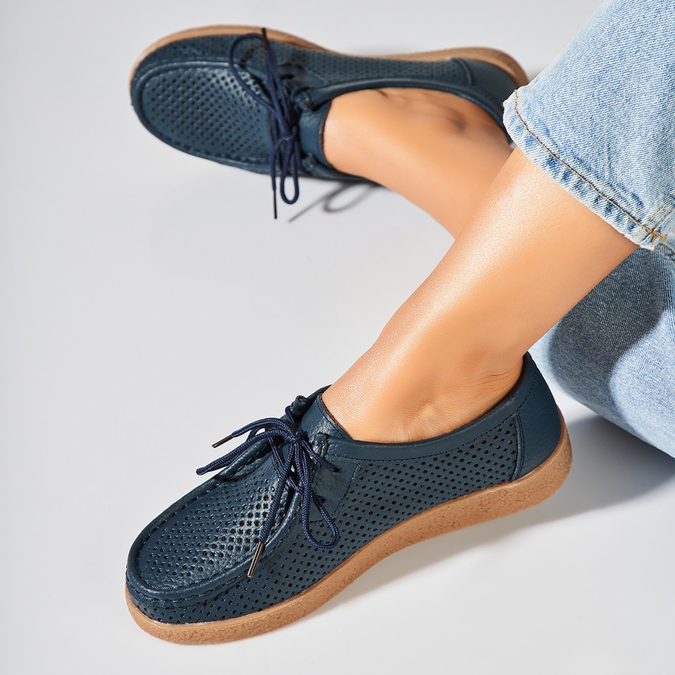 Poze Mocasini dama Piele Naturala Bleumarin Jyana