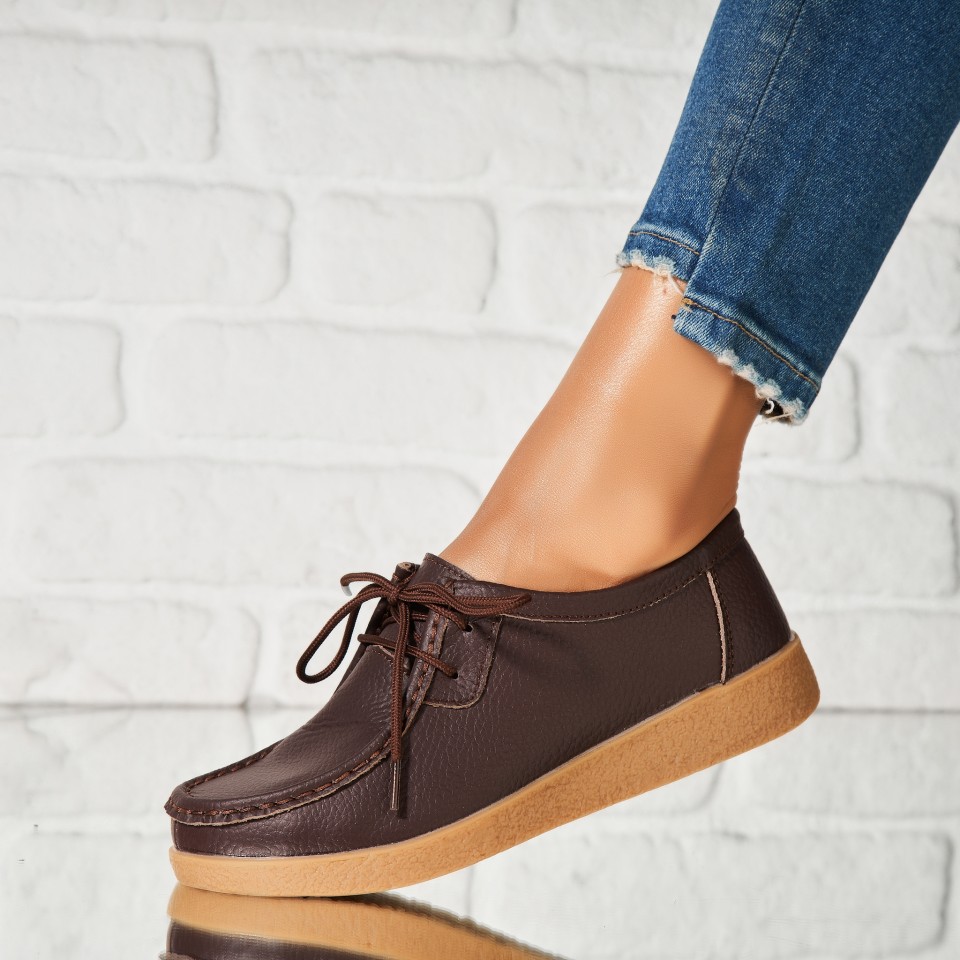 Poze Mocasini dama Piele Naturala Maro Harla