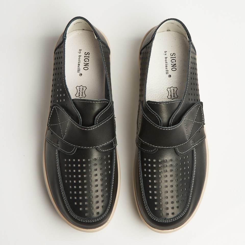 Poze Mocasini dama Piele Naturala Negri Izana