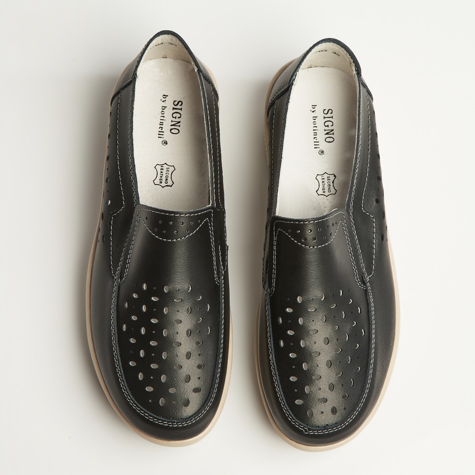 Poze Mocasini dama Piele Naturala Negri Nazari